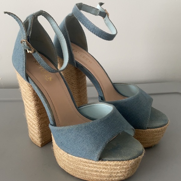 Denim heels miss Lola heels - Picture 3 of 4